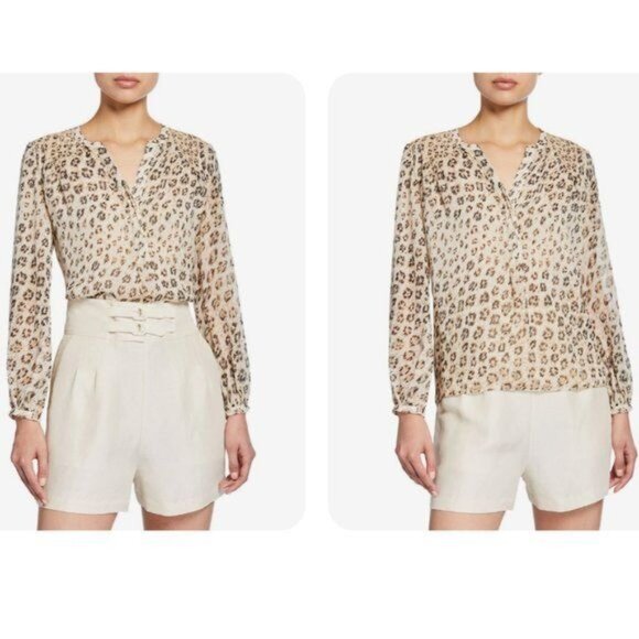 Joie Cordell Leopard Print Silk Blouse - XS - Picture 1 of 8